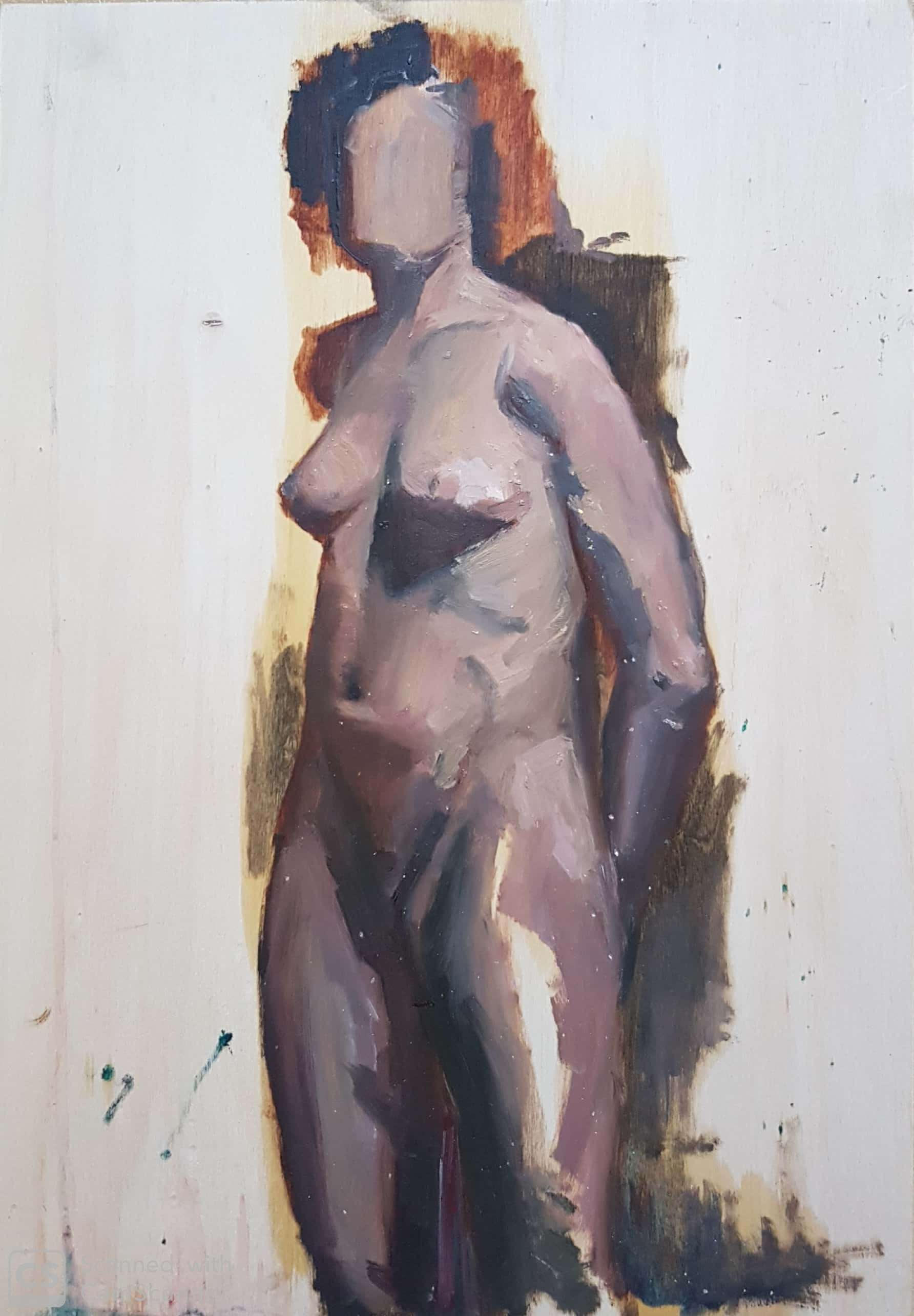 A girl, and a train passing